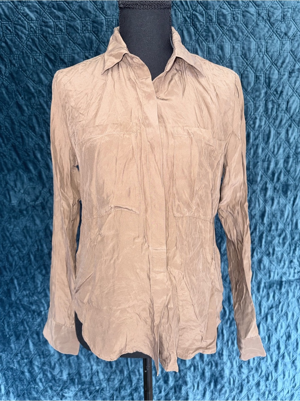 Elaine Kim Women's Lightweight Button-Down Silk Shirt